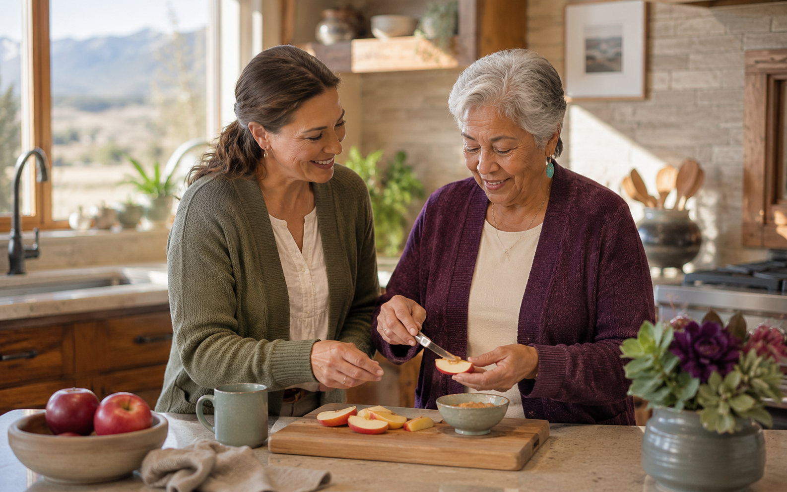 Simple kitchen support and a snack moment at home
